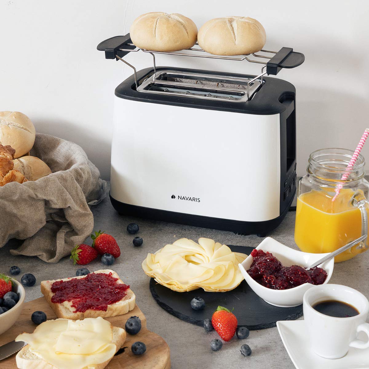 navaris-kitchen-doppelschlitz-toaster-wei-1000w-2-schlitze image 5