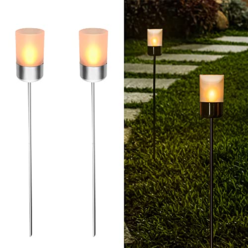 navaris-garden-gartenfackel-solar-edelstahl-2er-set-91-cm image 7
