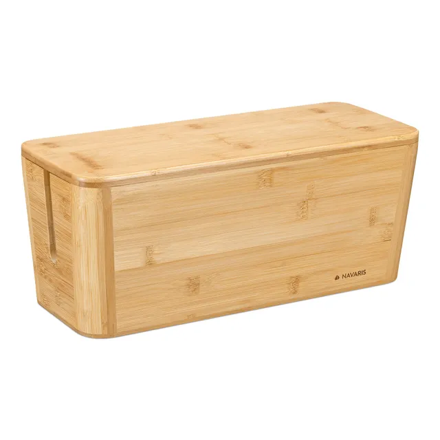 navaris-kabelbox-bambus-xl-39x16x16-cm-braun-mit-deckel image 1