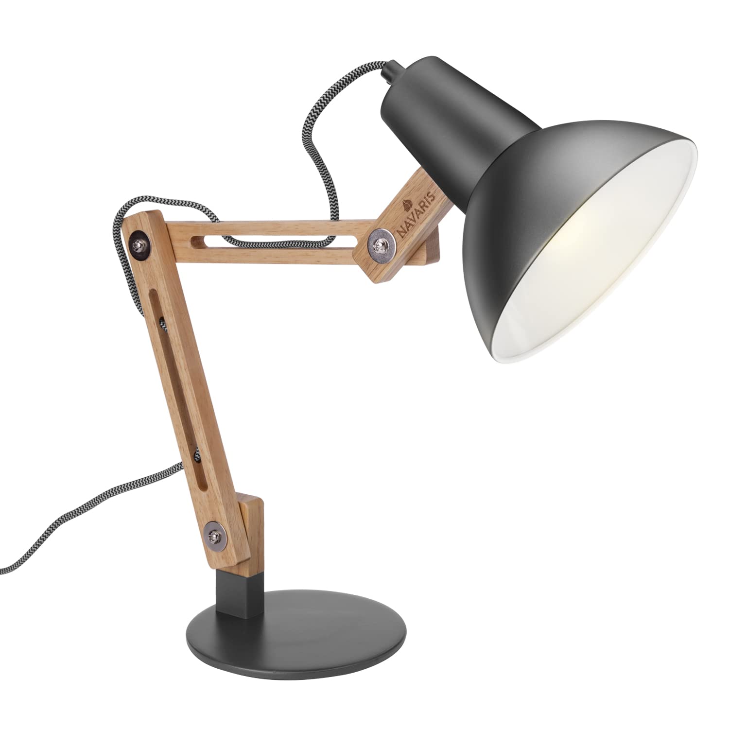 navaris-lighting-holz-schreibtischlampe-e27-dunkelgrau-verstellbar image 8