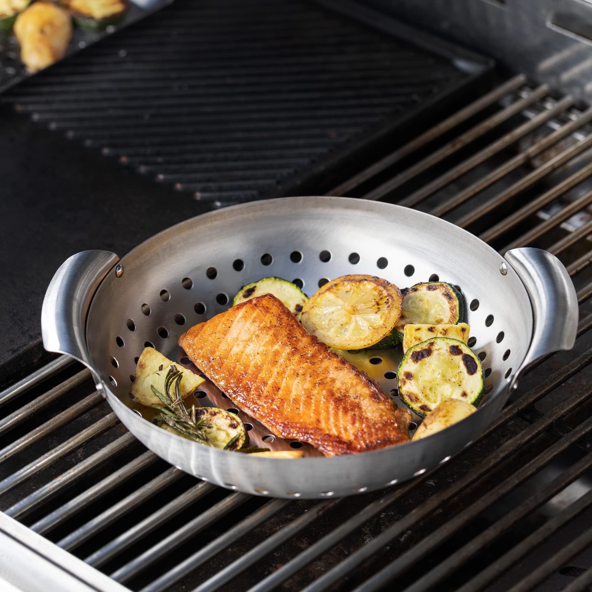 navaris-kitchen-grillschale-rund-edelstahl-grillkorb-23-cm image 2
