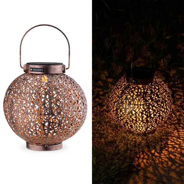 navaris-lighting-solarlaterne-16cm-metall-bronze-orientalisch image 1