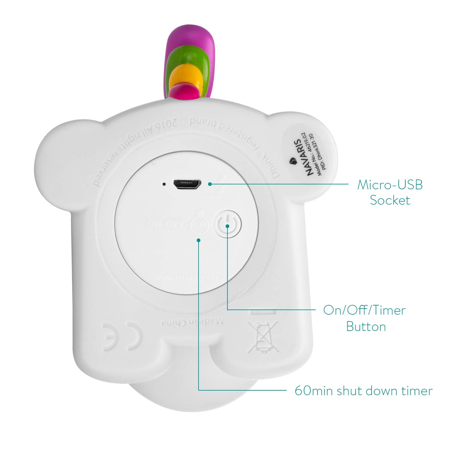 navaris-lighting-led-nachtlicht-einhorn-wei-timer-aufladbar image 4