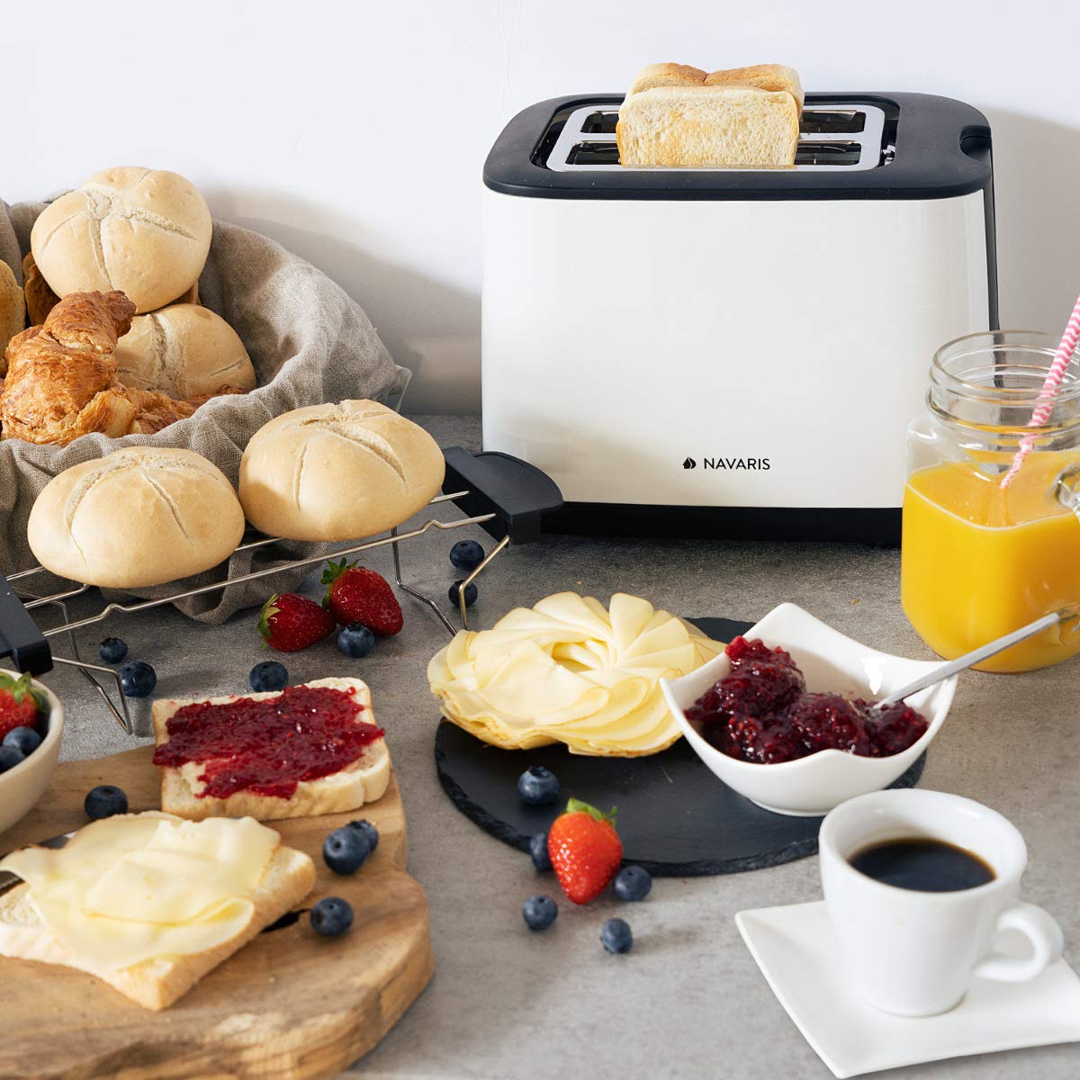 navaris-kitchen-doppelschlitz-toaster-wei-1000w-2-schlitze image 2
