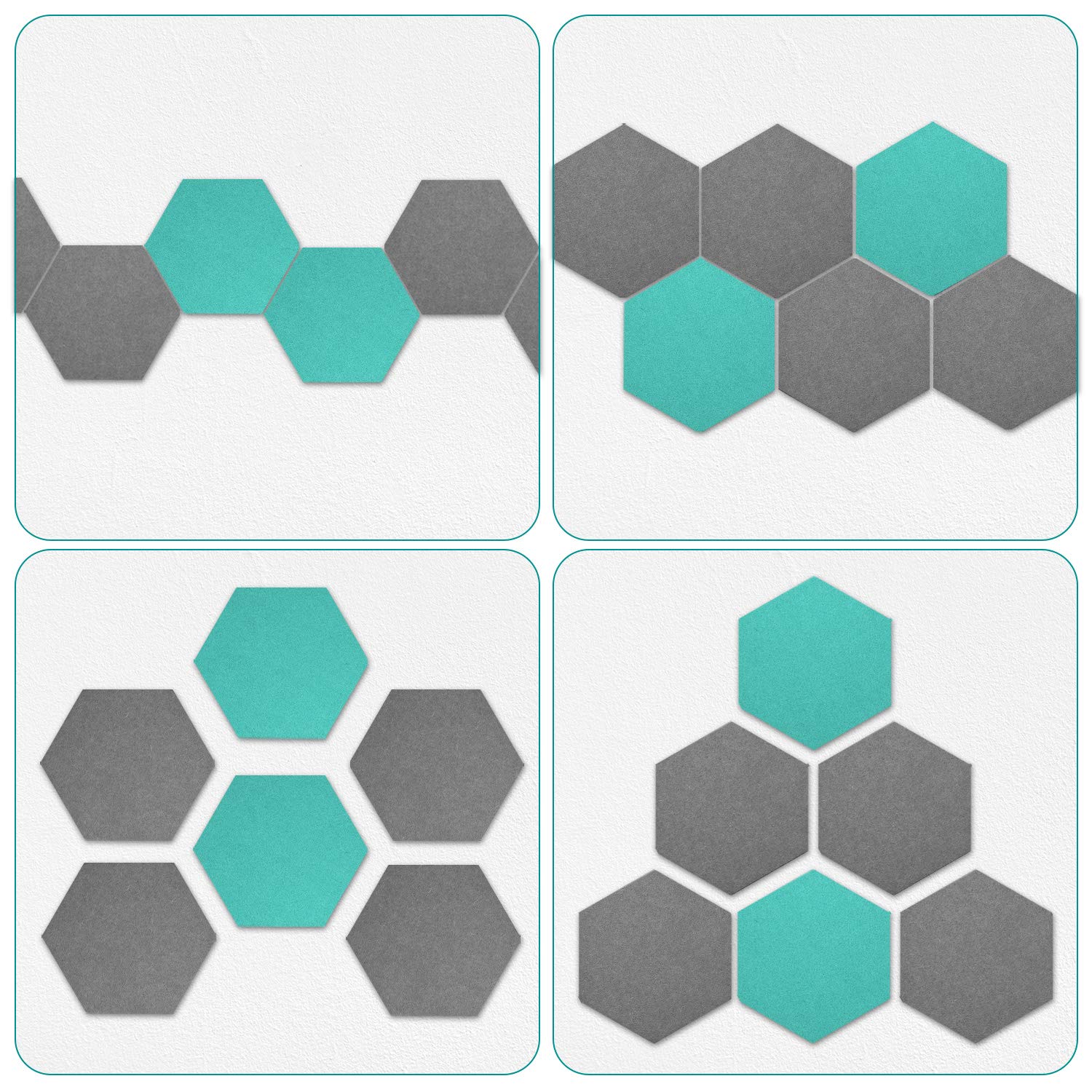 navaris-filz-memoboards-6x-sechseckig-grau-t-rkis-pinnwand image 8