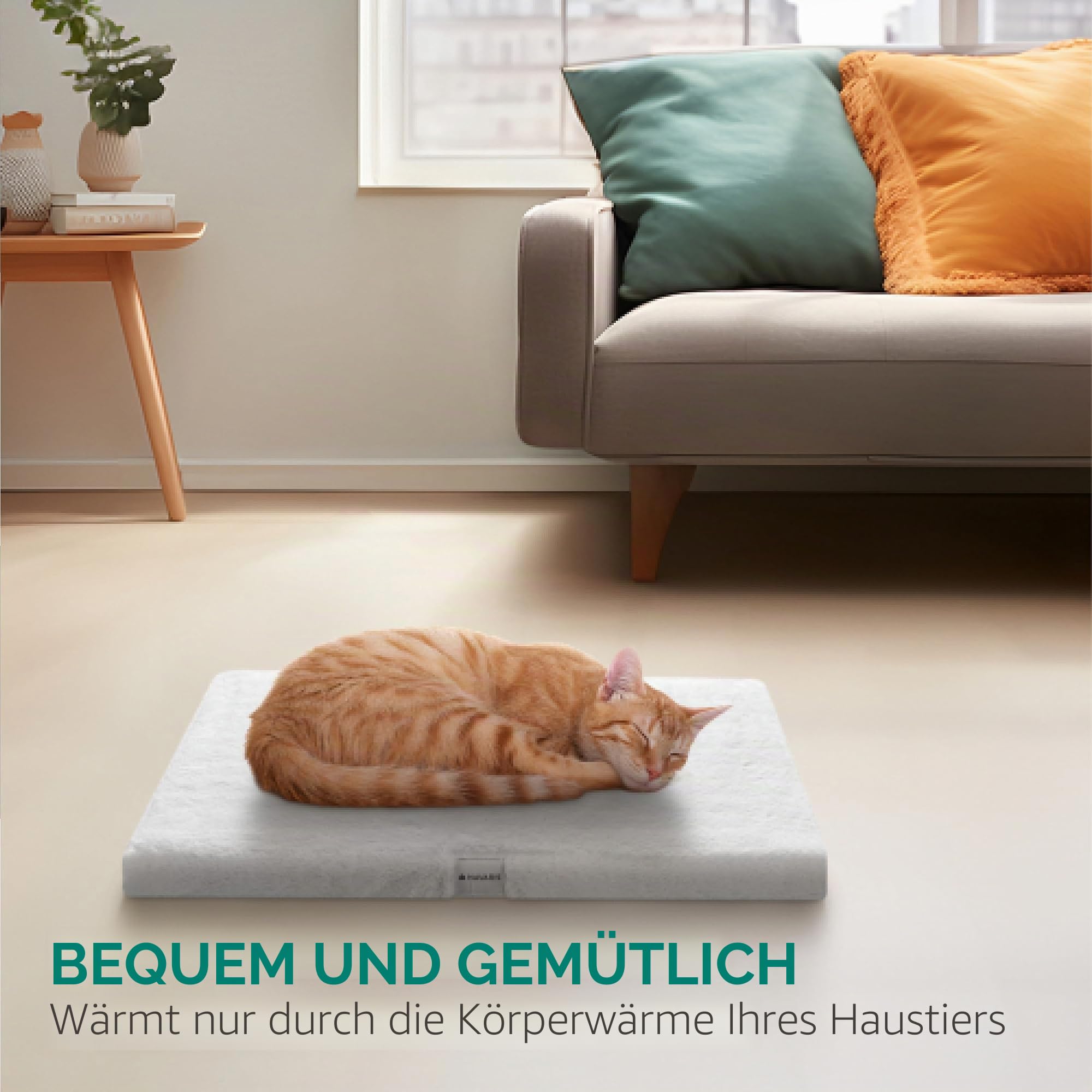 navaris-w-rmedecke-katze-hund-60x45cm-selbstheizend-grau image 2