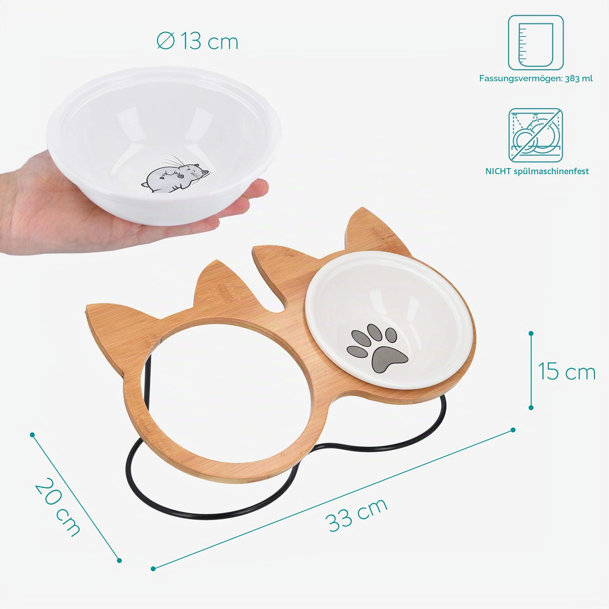 navaris-futternapf-katze-keramik-bambus-halter-futterstation image 3