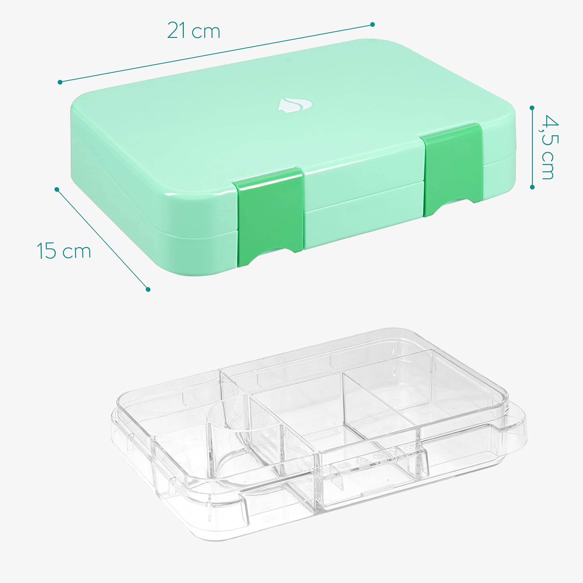 navaris-bento-box-brotdose-gr-n-mit-6-f-chern-auslaufsicher image 6