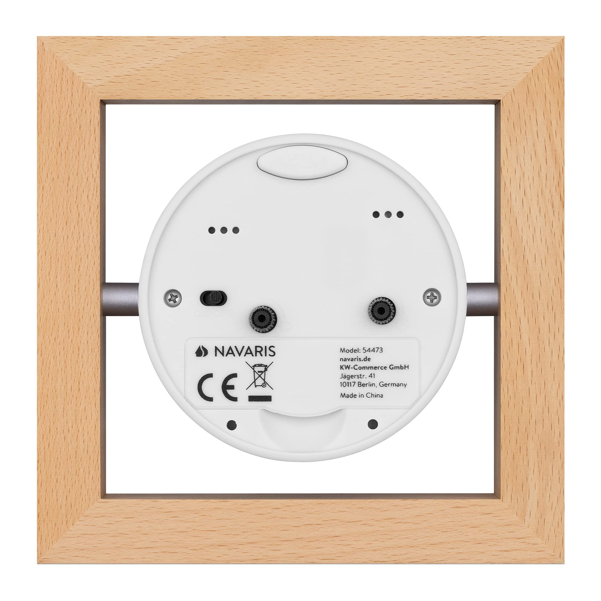 navaris-living-holzuhr-tischuhr-analog-hellbraun-ohne-ticken image 6