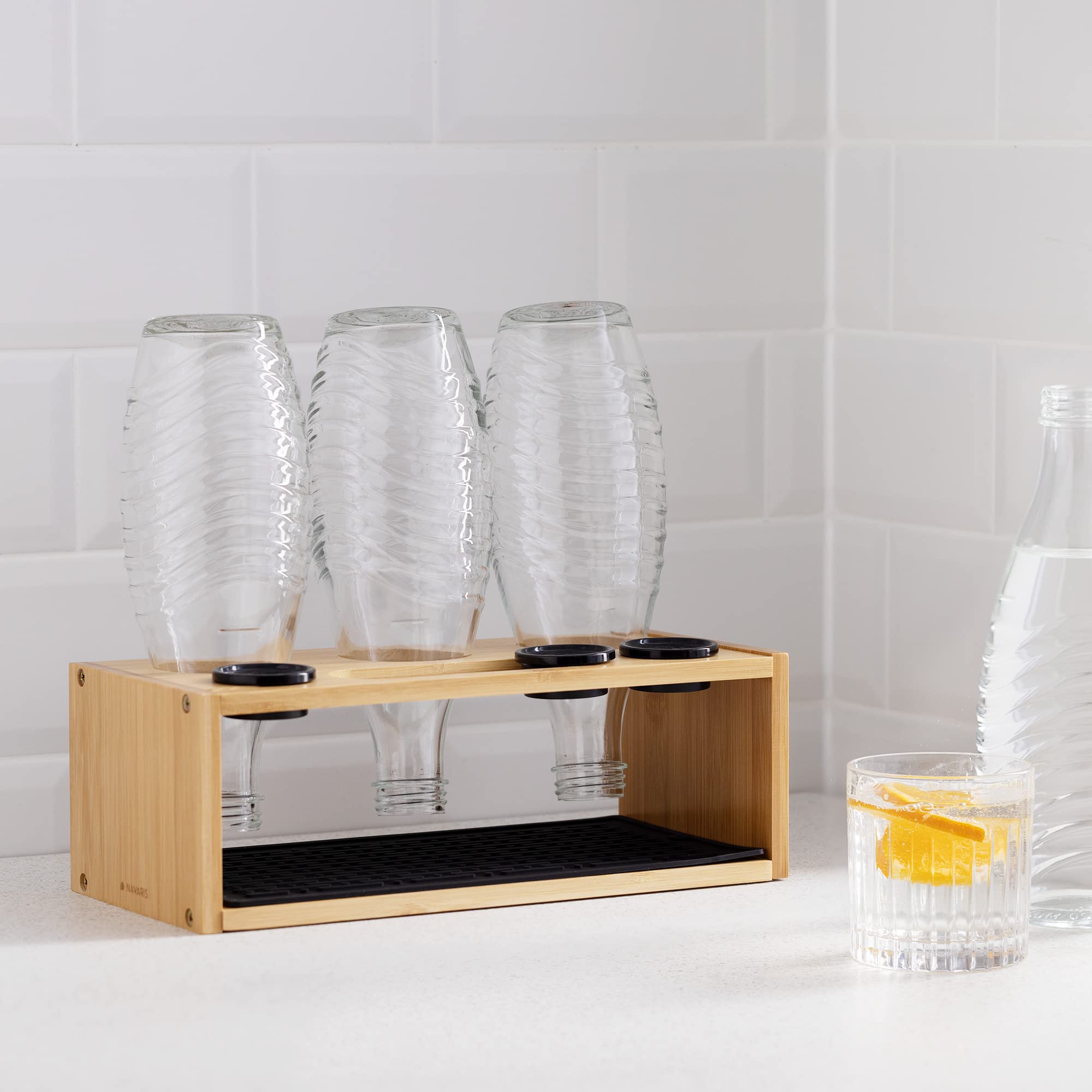 navaris-abtropfst-nder-bambus-f-r-sodastream-flaschen image 2