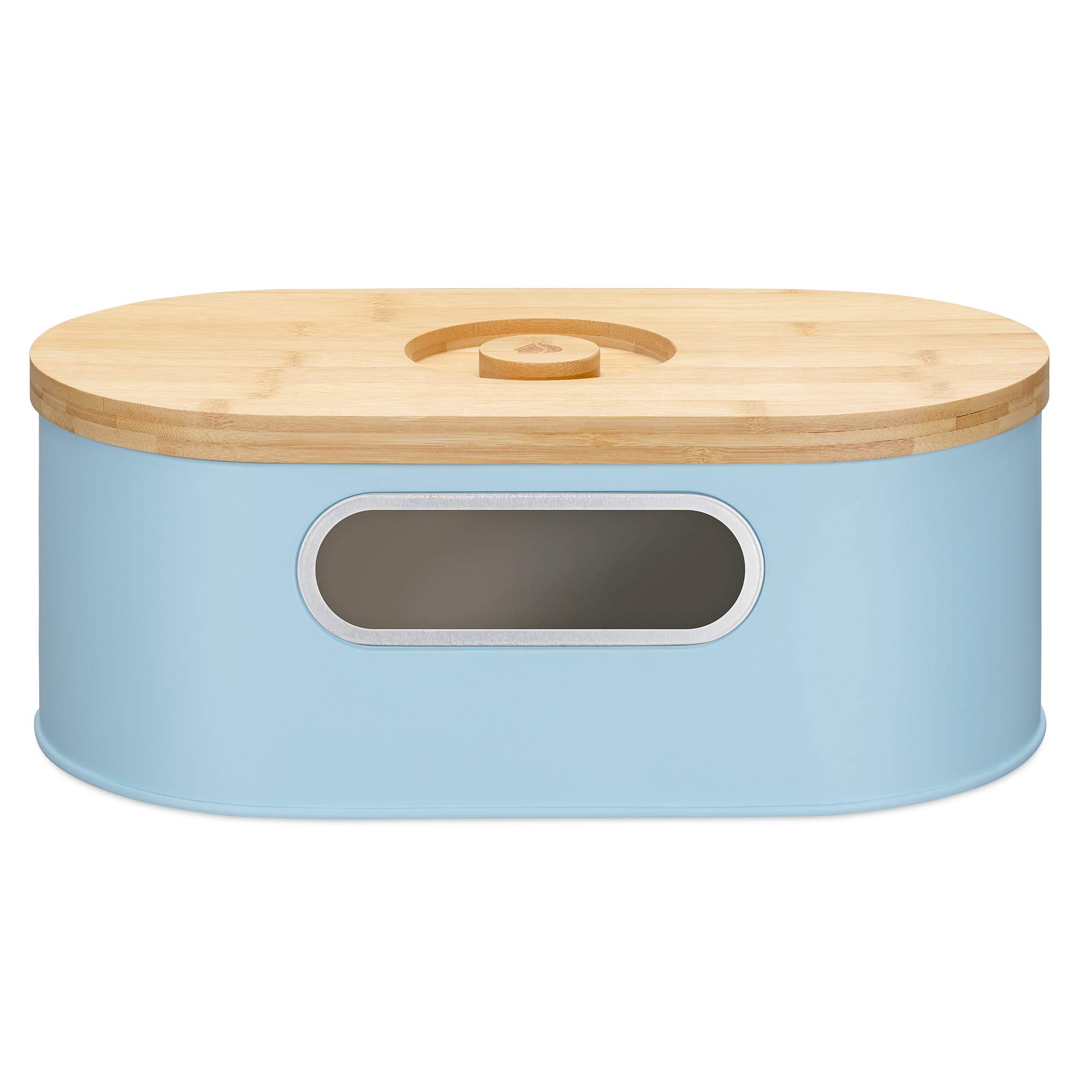 navaris-kitchen-brotkasten-blau-mit-bambusdeckel-schneidebrett image 7