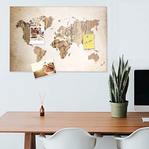navaris-magnettafel-glas-memoboard-90x60-cm-weltkarte-vintage image 8