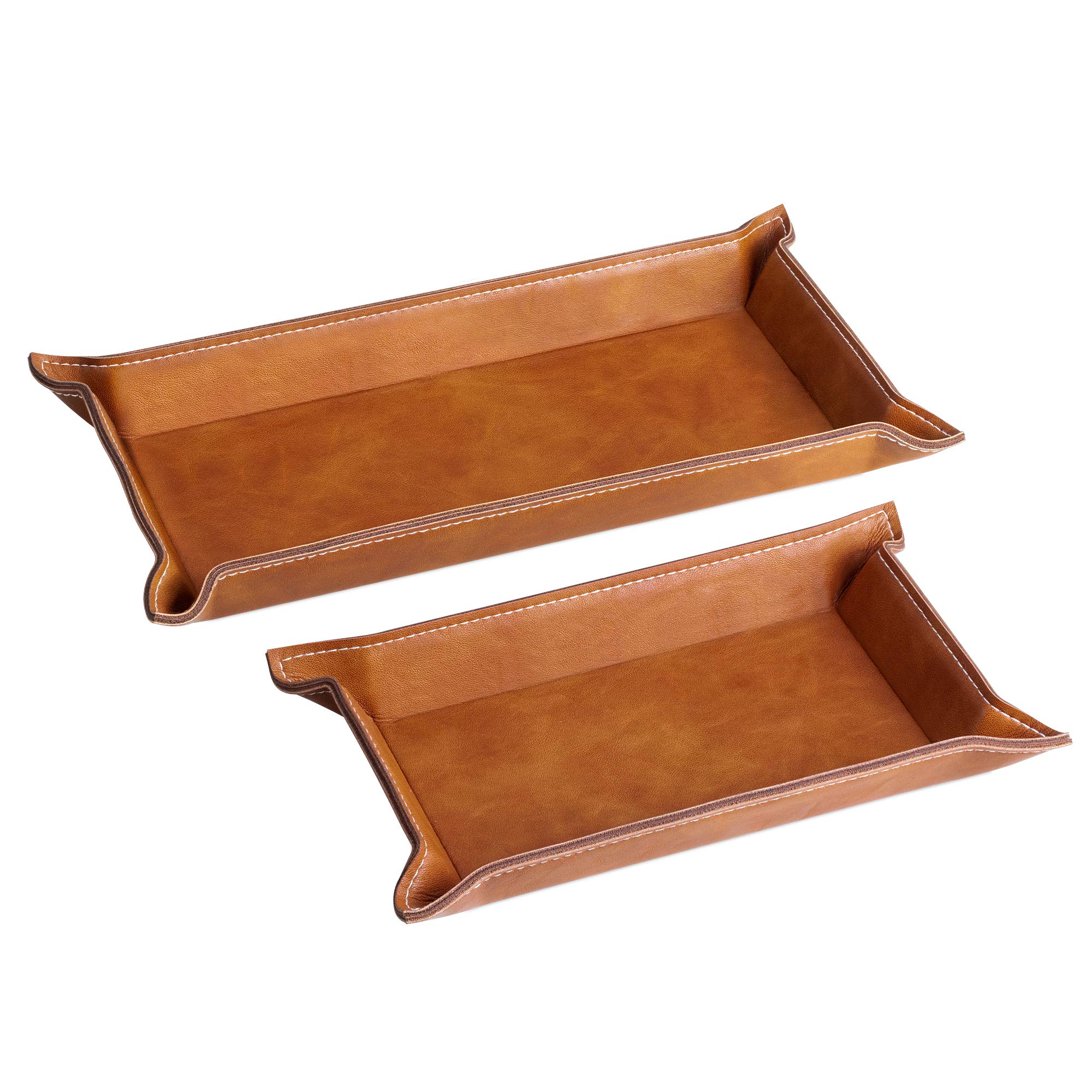 navaris-beauty-tablett-lederschale-2er-set-kunstleder-ablage image 1