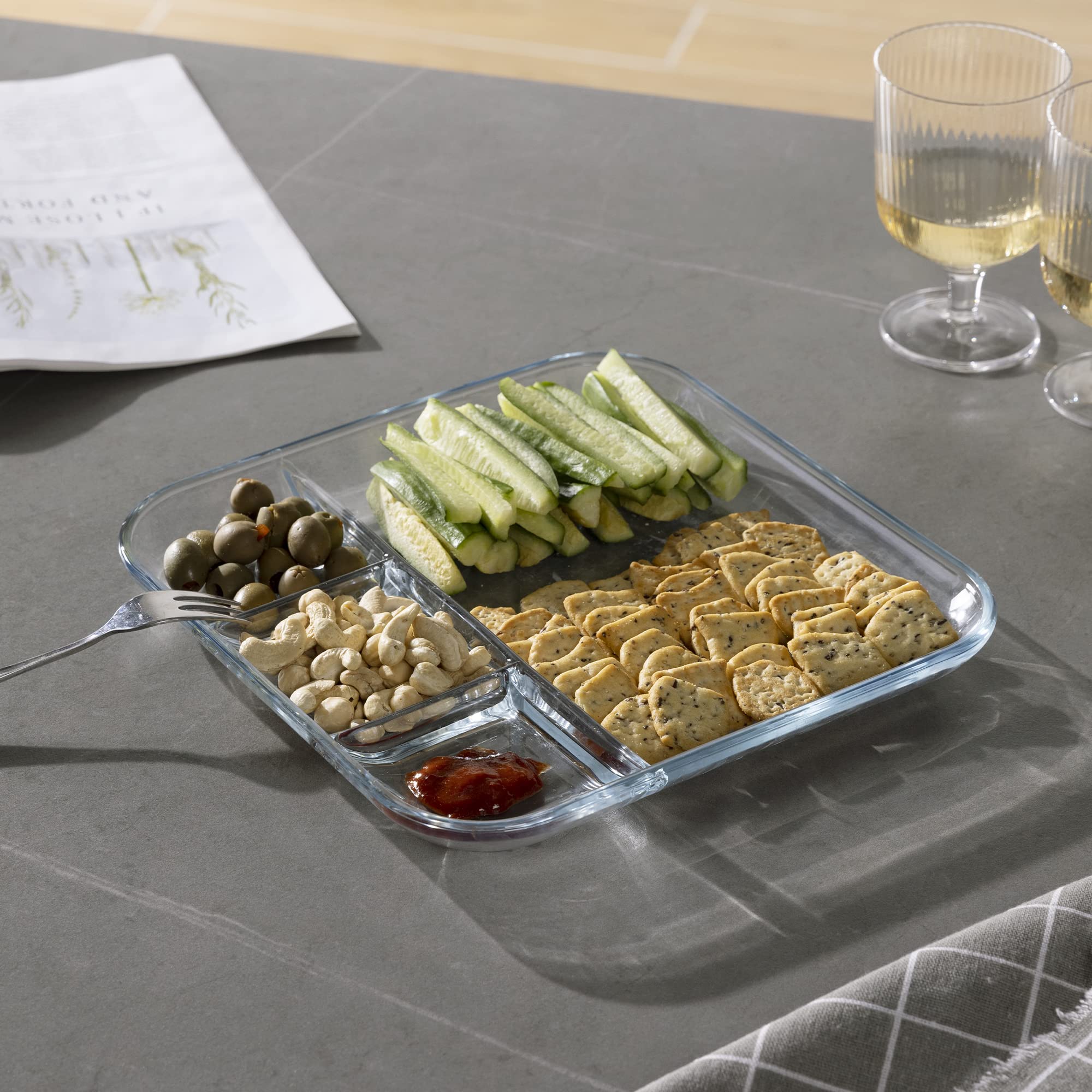 navaris-portionsteller-glas-2er-set-mit-unterteilung image 2