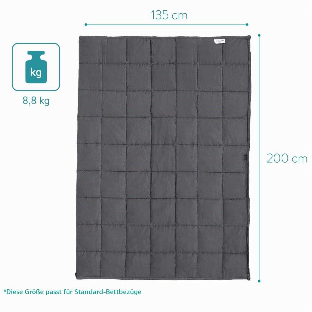 navaris-living-gewichtsdecke-135x200-cm-8-8-kg-grau-baumwolle image 4