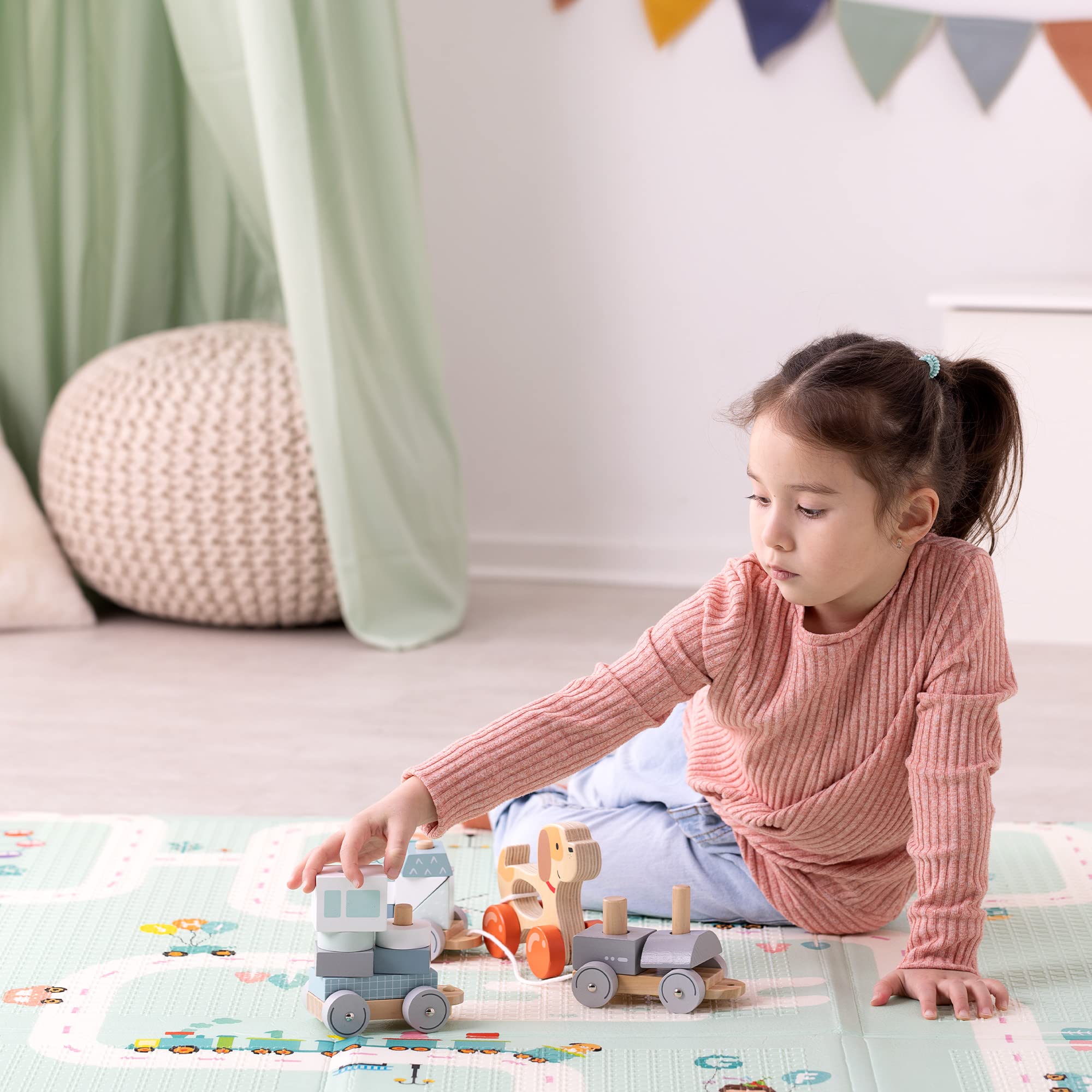 navaris-children-baby-spielmatte-200x180-faltbar-gr-n-beige-wasserdicht image 2