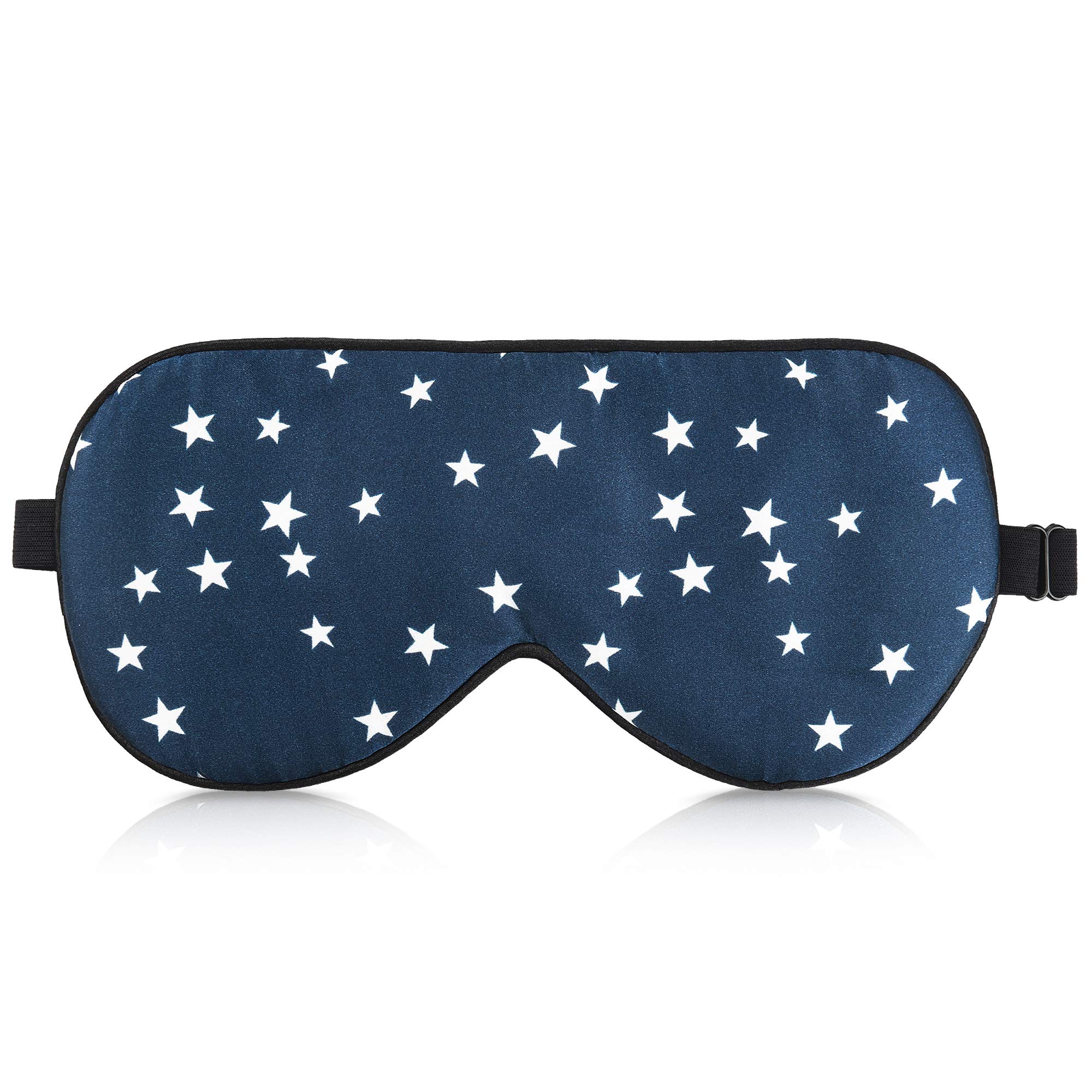 navaris-schlafmaske-seide-blau-sterne-augenmaske-verstellbar image 1
