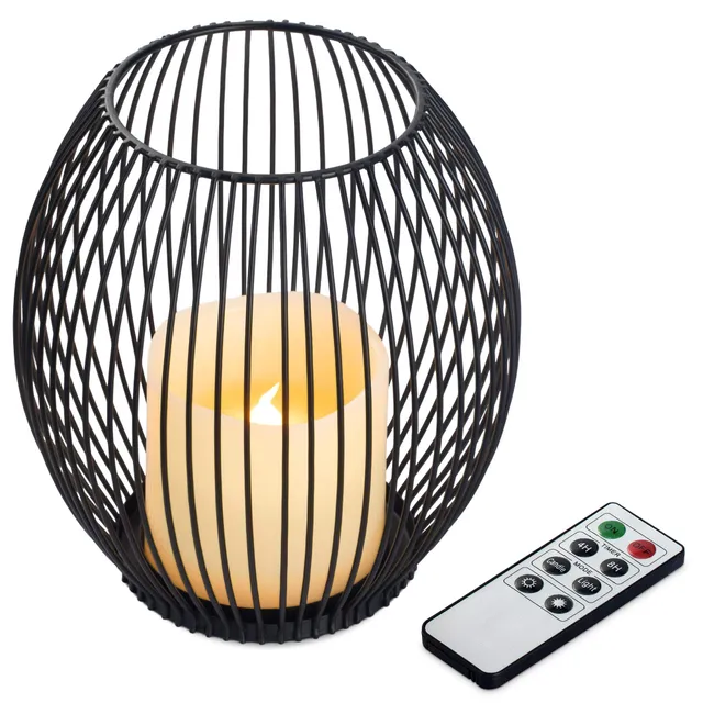 navaris-lighting-metall-kerzenhalter-led-kerze-gr-e-s-echtwachs image 1