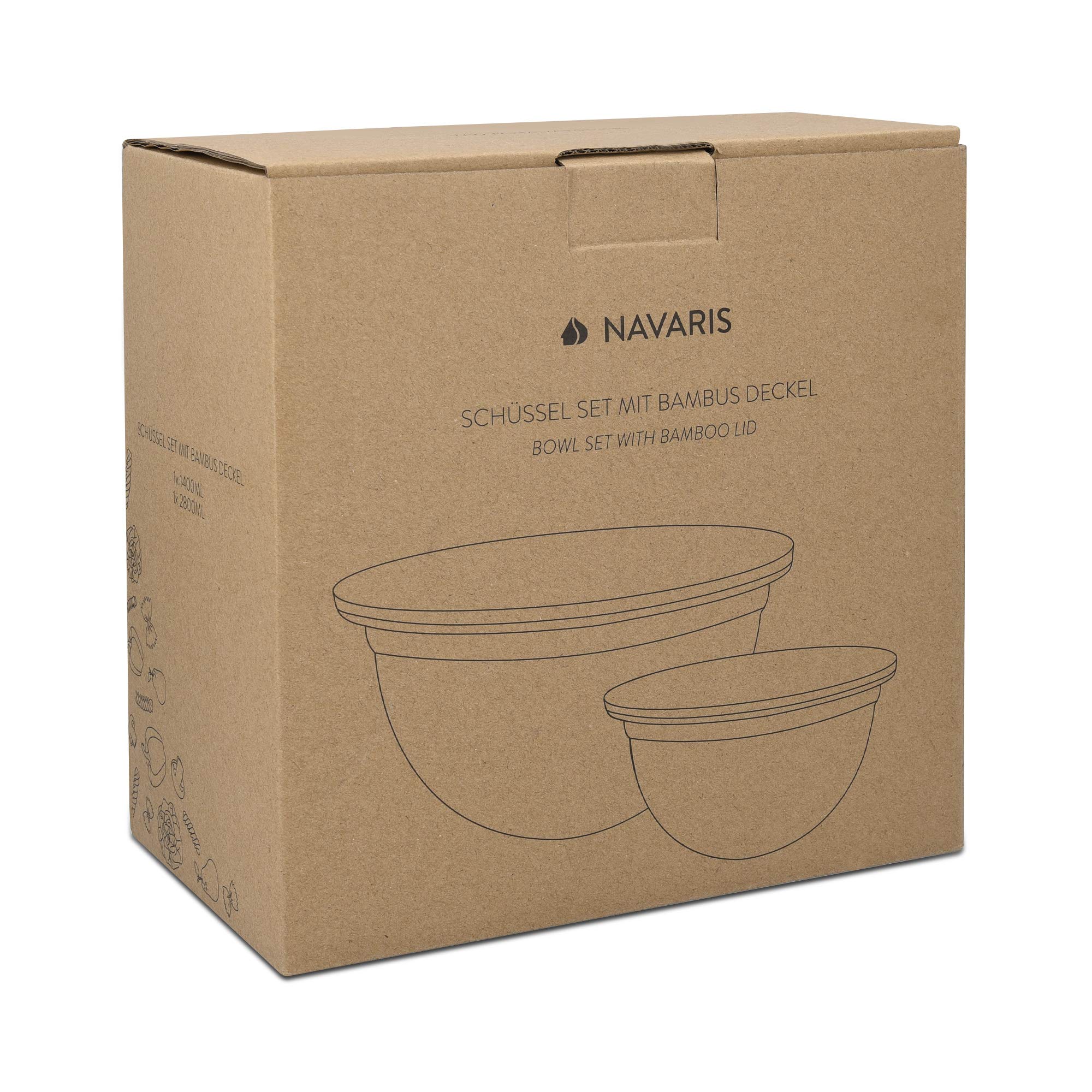 navaris-kitchen-sch-sselset-2er-mit-bambusdeckel-1-4l-2-8l-pastell image 7
