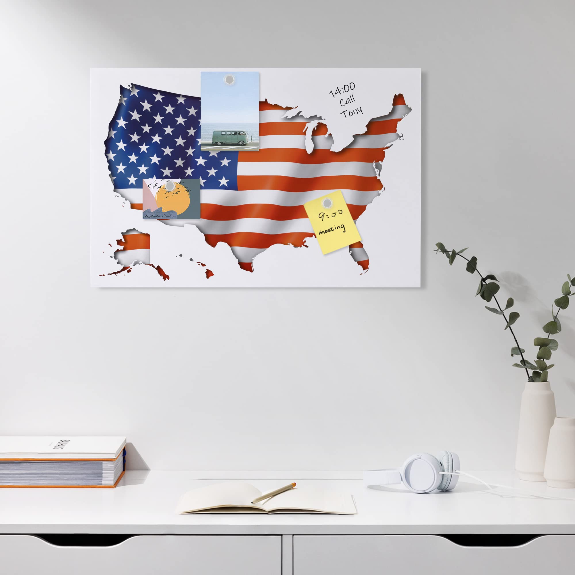 navaris-magnettafel-usa-karte-60x40-cm-mit-stift image 2