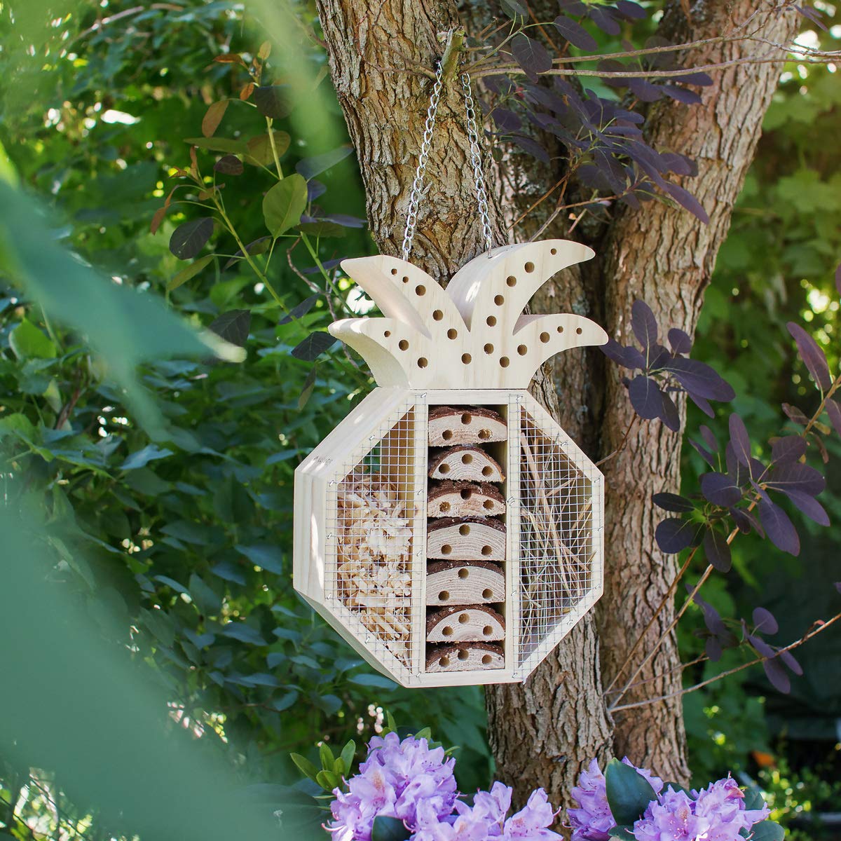 navaris-garden-insektenhotel-ananas-holz-21-5x32x8cm image 2