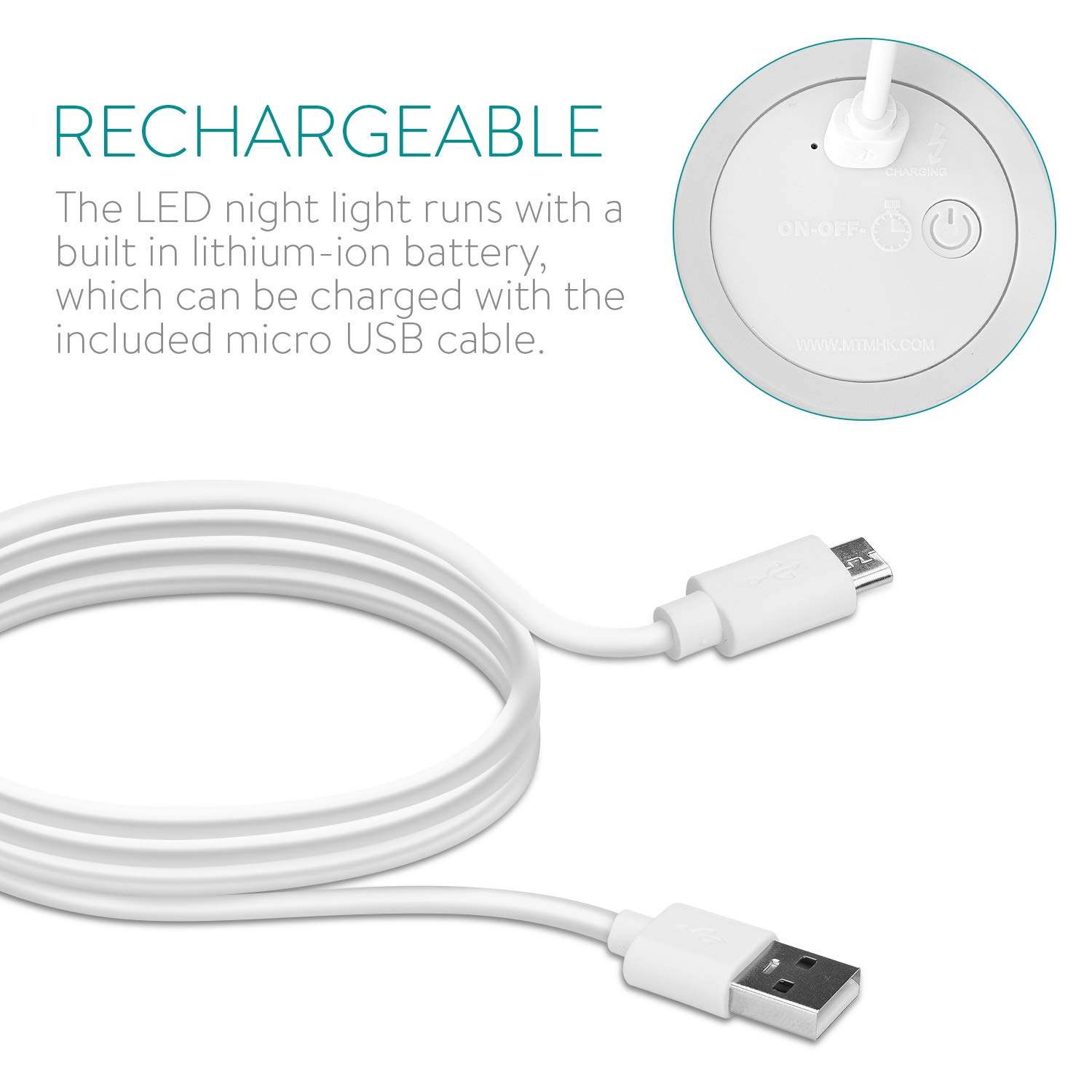 navaris-lighting-led-nachtlicht-einhorn-wei-timer-aufladbar image 5
