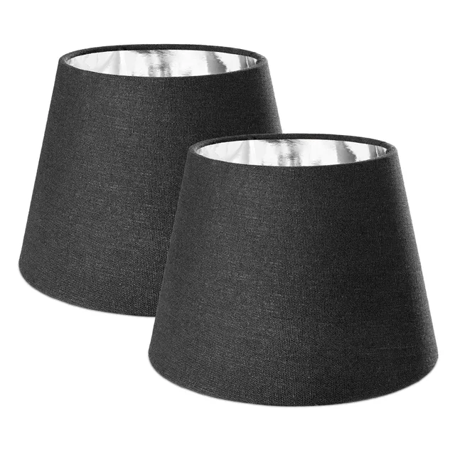 navaris-lighting-lampenschirm-e27-2er-set-schwarz-silber image 1