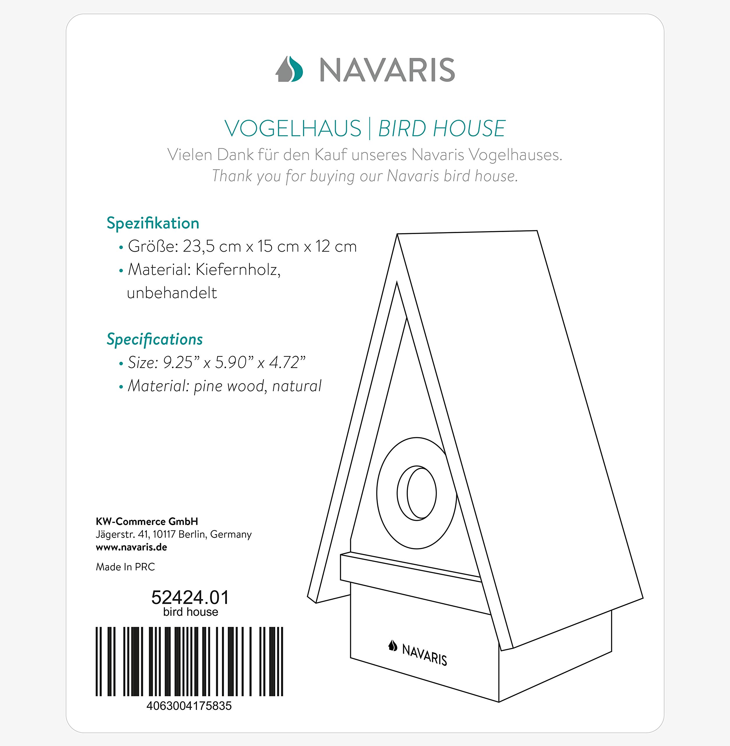 navaris-garden-vogelhaus-holz-nistkasten-singv-gel-einflugloch image 7
