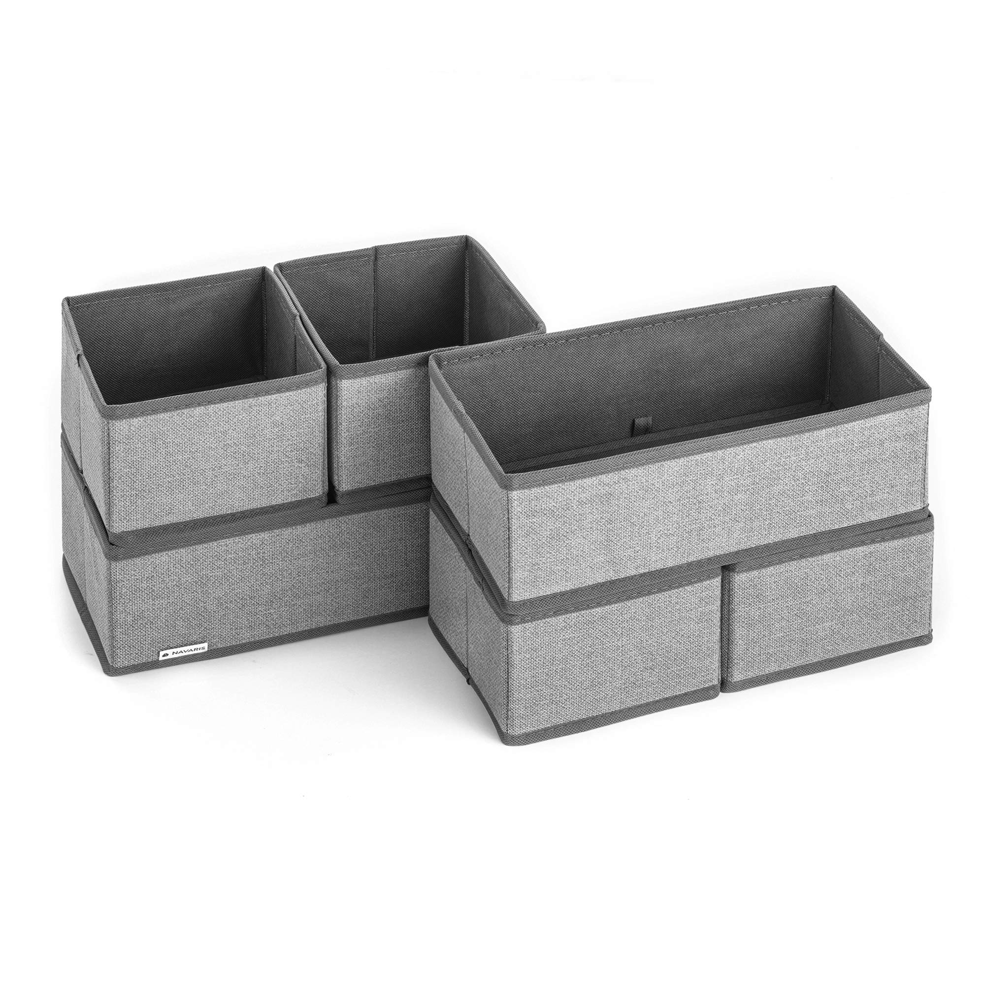 navaris-aufbewahrungsboxen-6er-stoffbox-organizer-faltbar-grau image 8