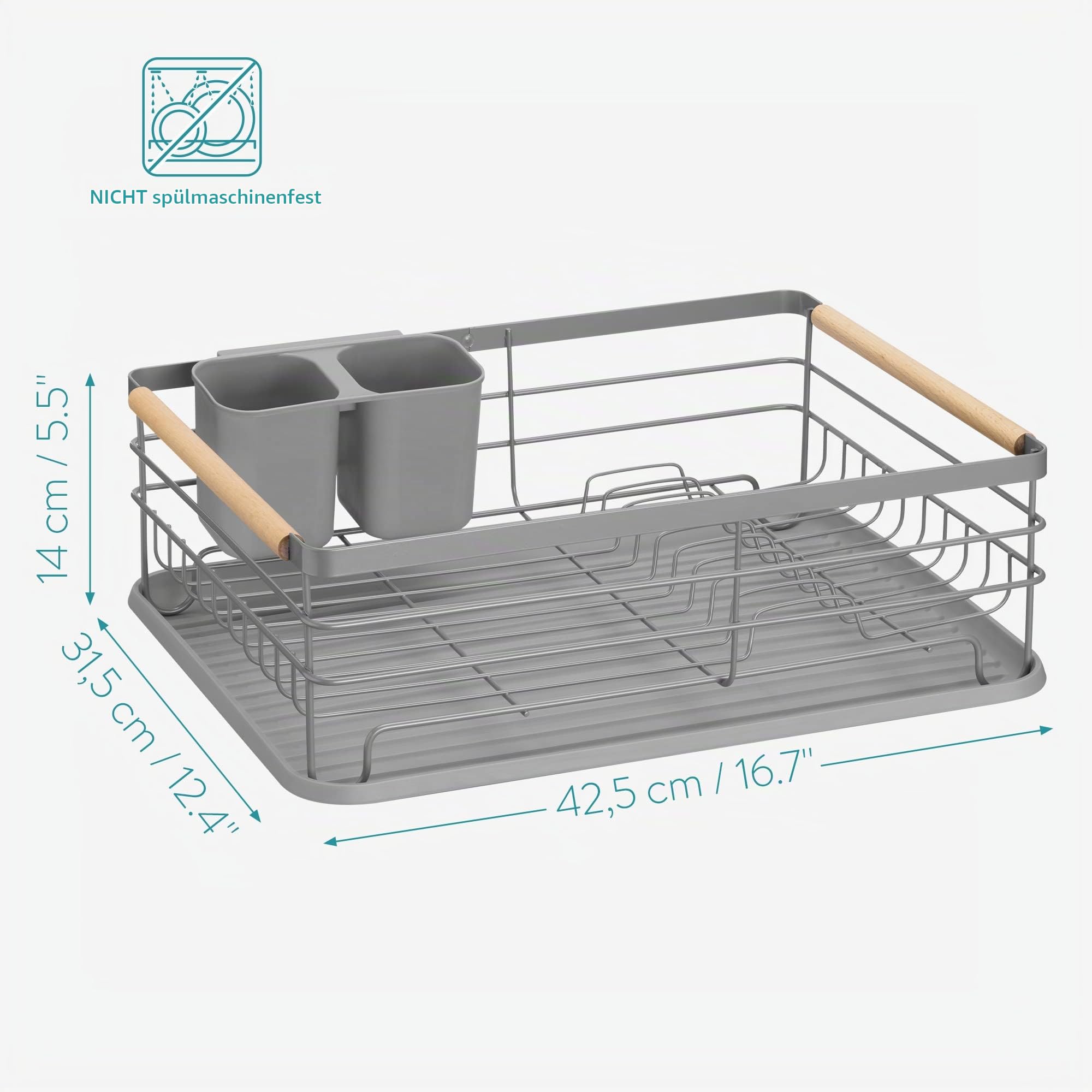 navaris-kitchen-abtropfgestell-geschirrkorb-grau-mit-besteckhalter image 4