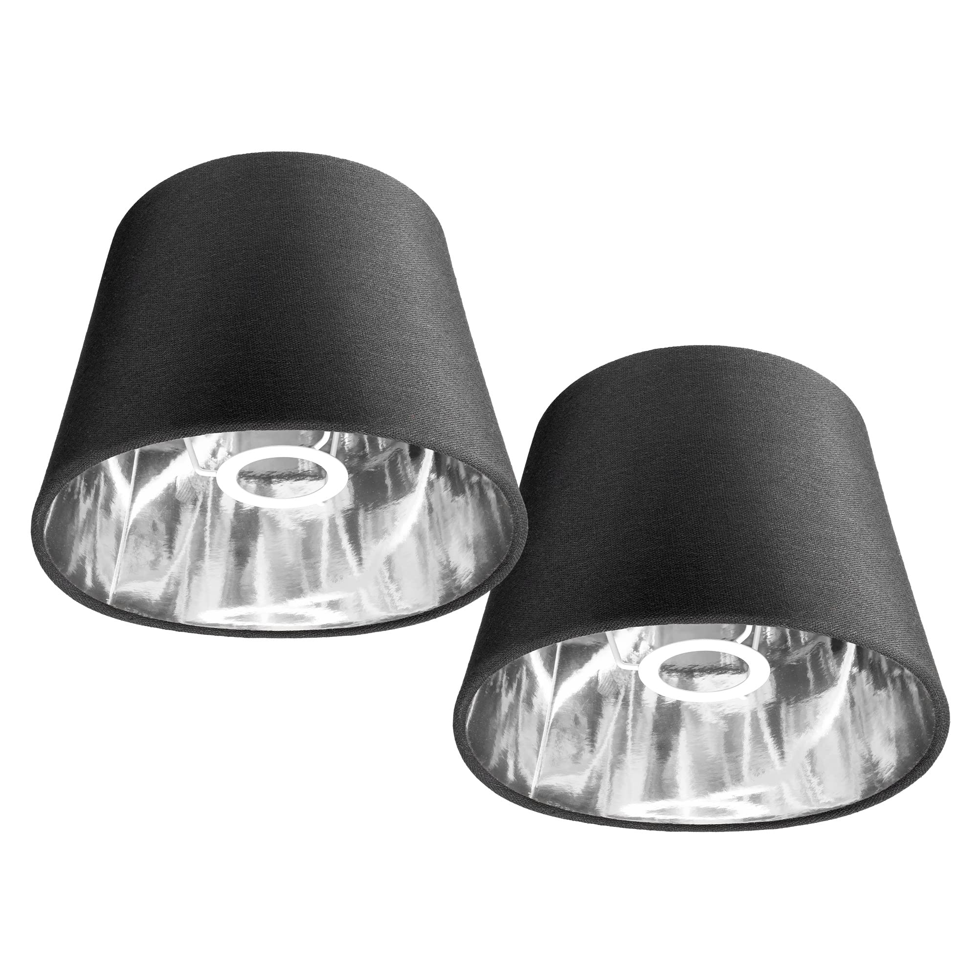 navaris-lighting-lampenschirm-e27-2er-set-schwarz-silber image 7
