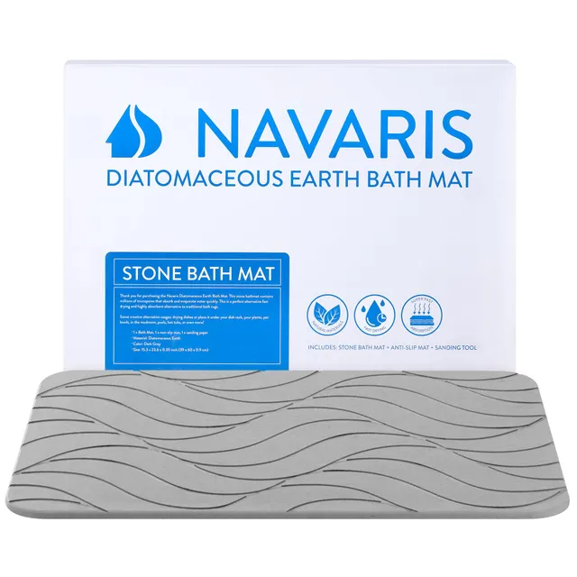 navaris-beauty-kieselgur-badematte-stein-dunkelgrau-60x39 image 1
