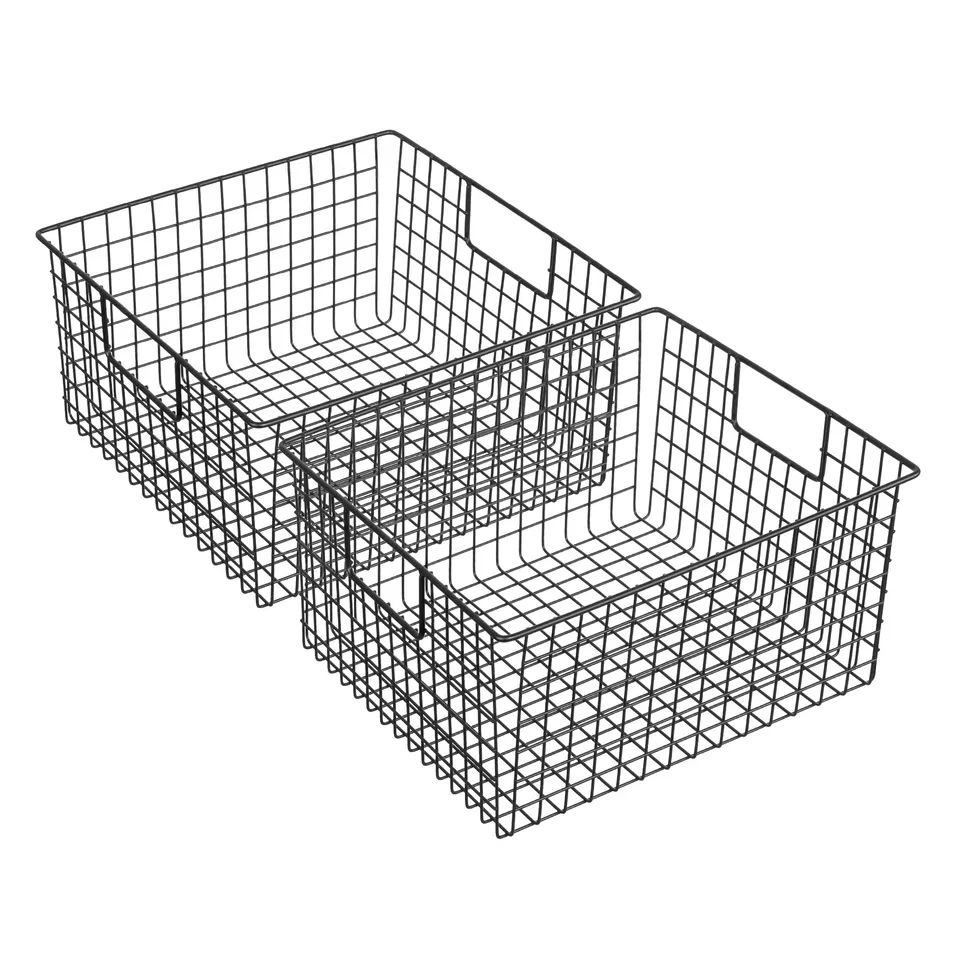navaris-living-drahtkorb-metall-2er-set-schwarz-30-5-cm image 1