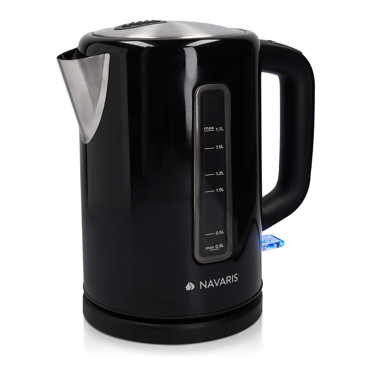 navaris-kitchen-edelstahl-wasserkocher-1-7-l-schwarz-2200-watt image 1