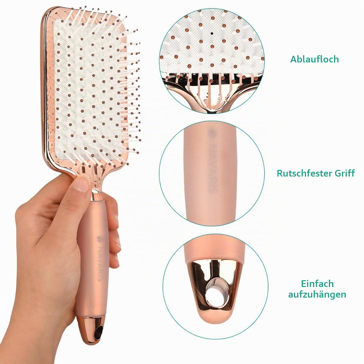 navaris-beauty-paddle-brush-haarb-rste-rosegold-gelgriff image 3