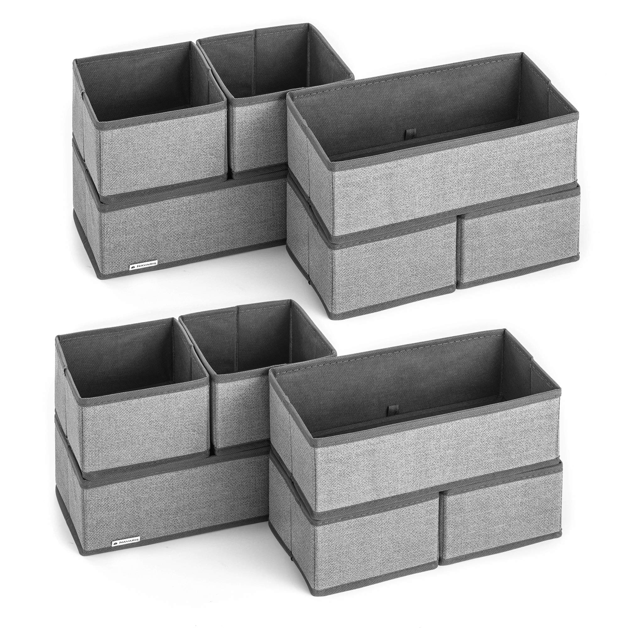 navaris-living-aufbewahrungsboxen-12er-set-grau-faltbar image 8