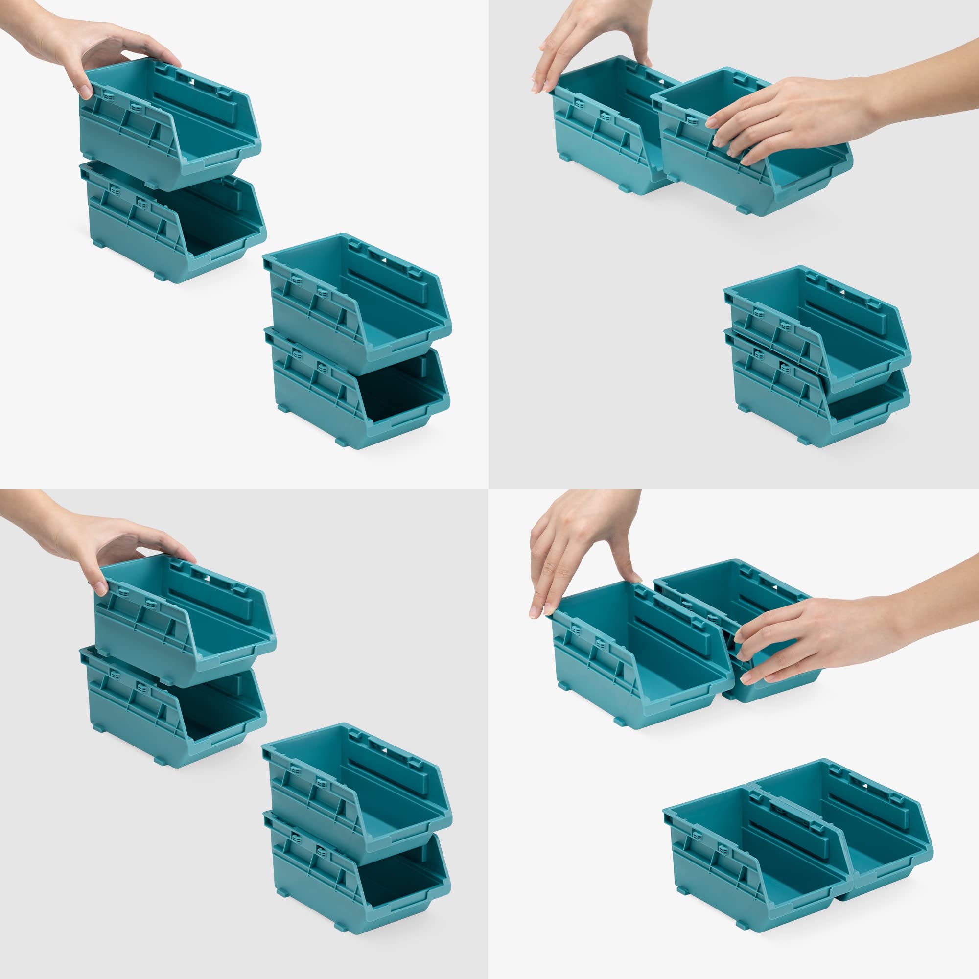 navaris-stapelboxen-3er-sichtlagerboxen-offen-kunststoff image 3
