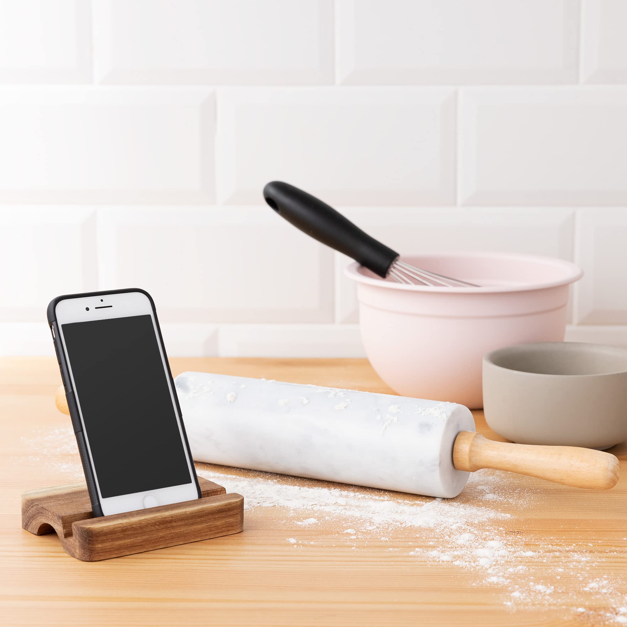 navaris-kitchen-teigrolle-marmor-wei-mit-halter-41-cm image 4