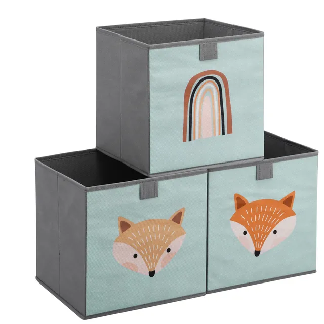 navaris-kinder-aufbewahrungsbox-3er-set-tiermotiv-28cm-faltbar image 1