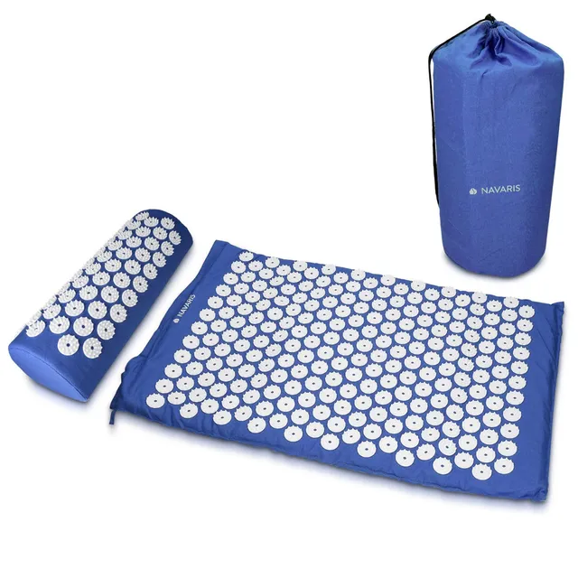 navaris-akupressurmatte-set-2in1-nadelmatte-blau-mit-kissen image 1