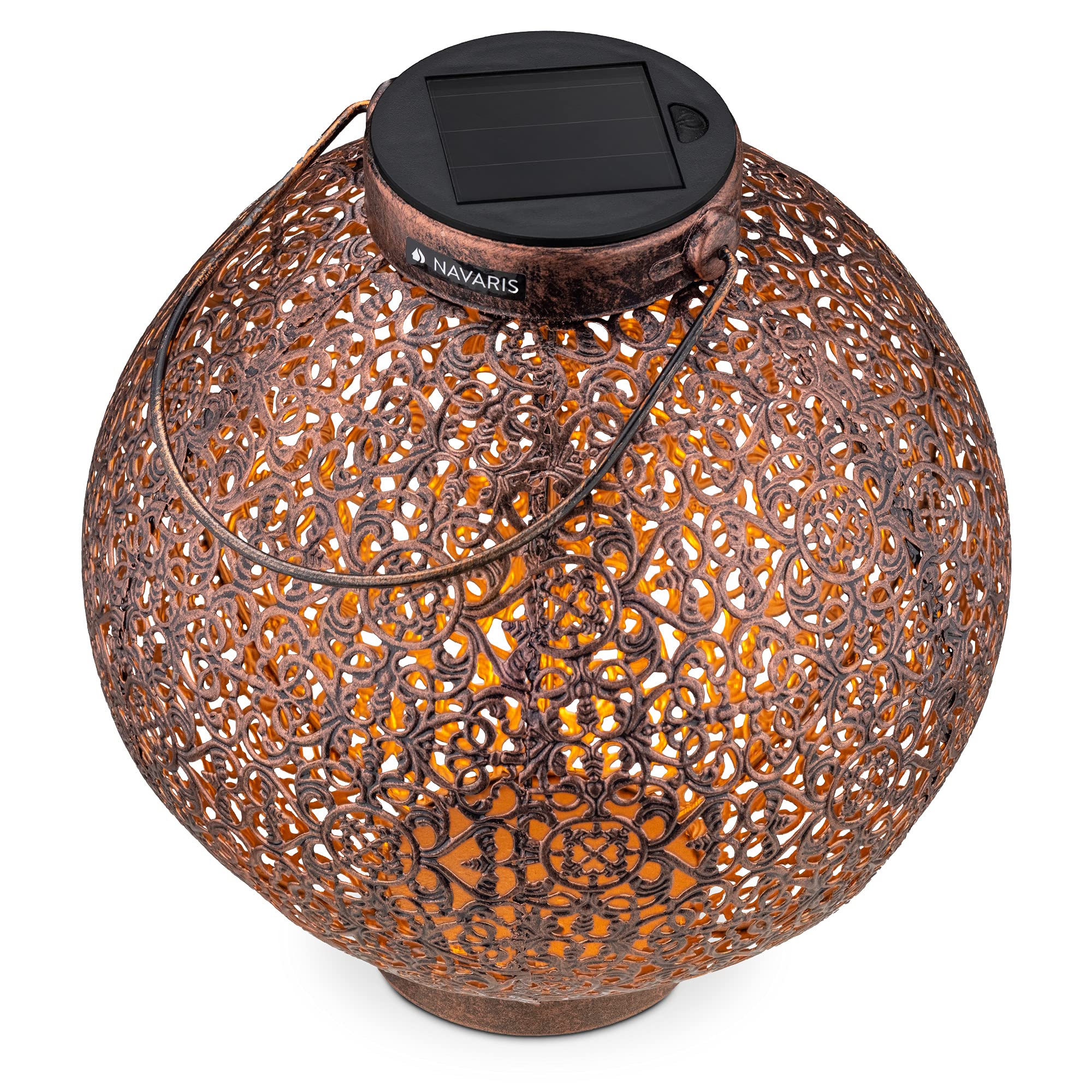 navaris-lighting-solarlaterne-21cm-metall-braun-orientalisch image 7
