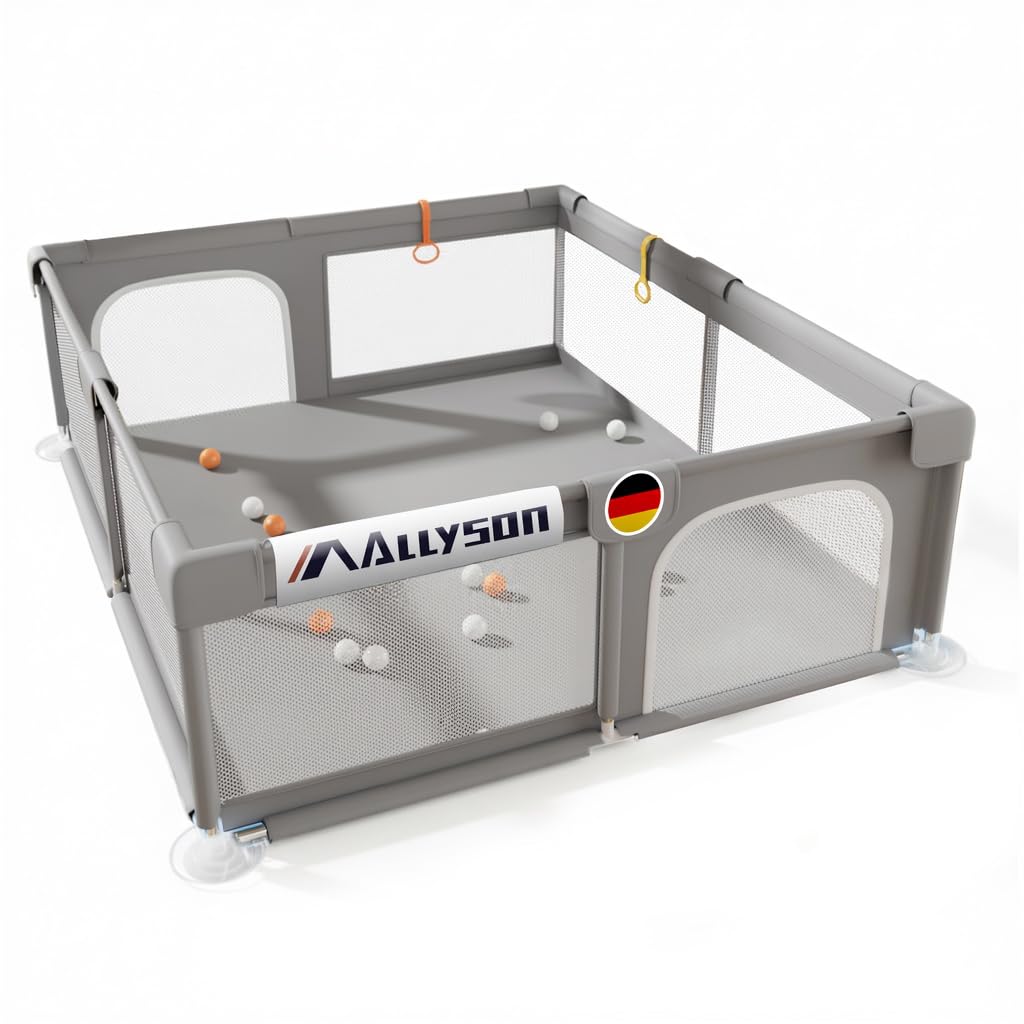 allyson-baby-laufstall-150x180cm-grau-mit-matte image 1
