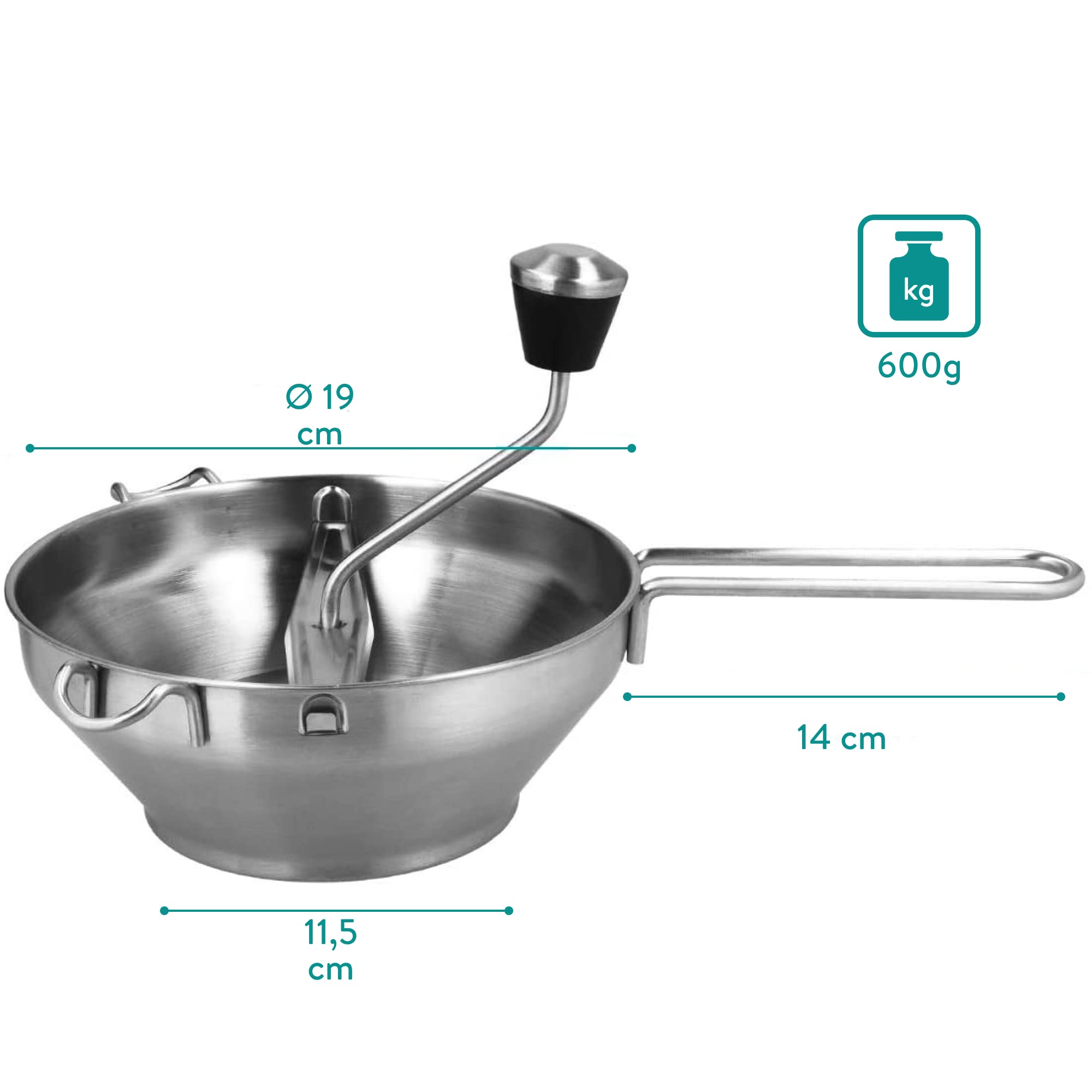 navaris-kitchen-passierm-hle-edelstahl-mit-3-eins-tzen image 3