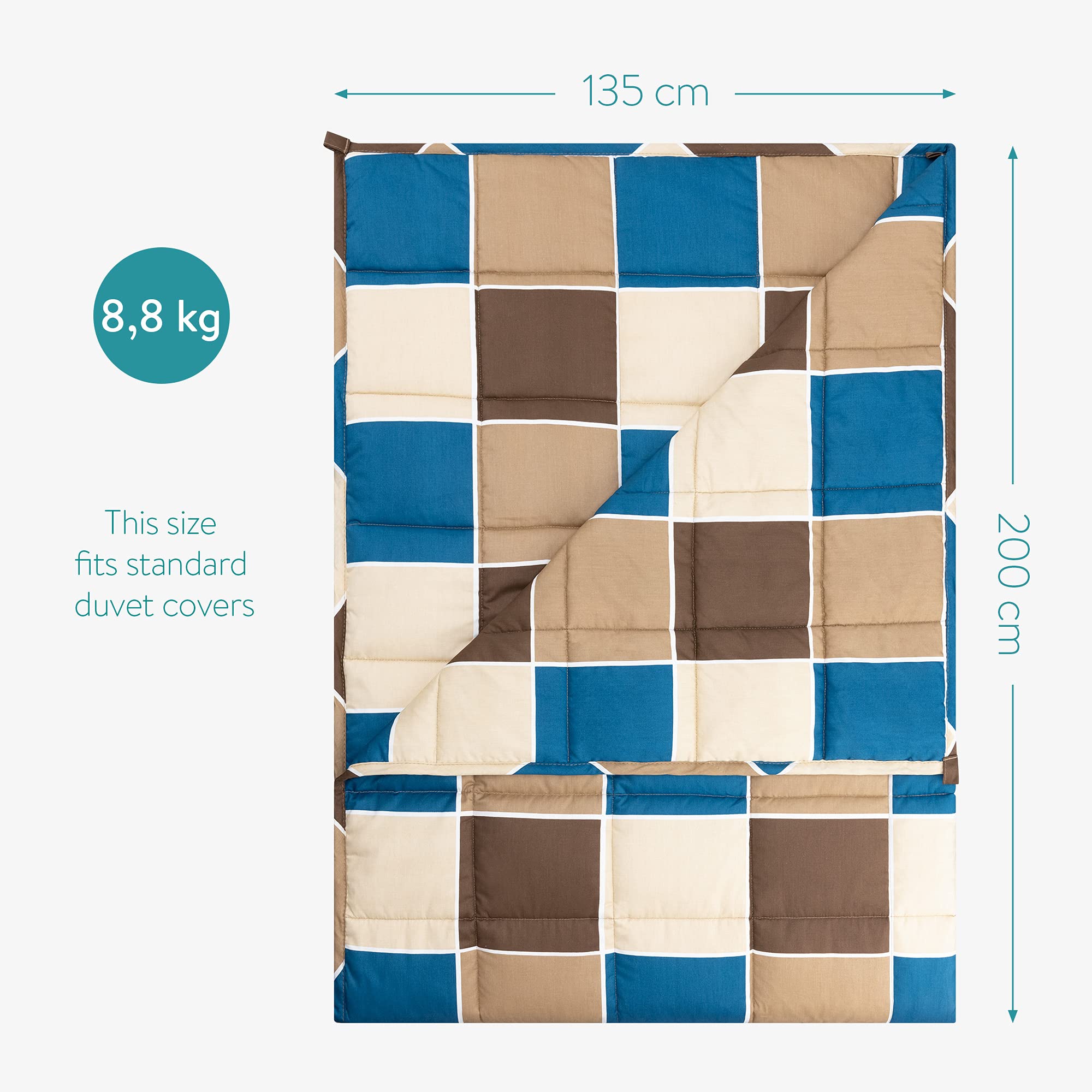 navaris-living-gewichtsdecke-135x200-8-8-kg-kariert-baumwolle image 4