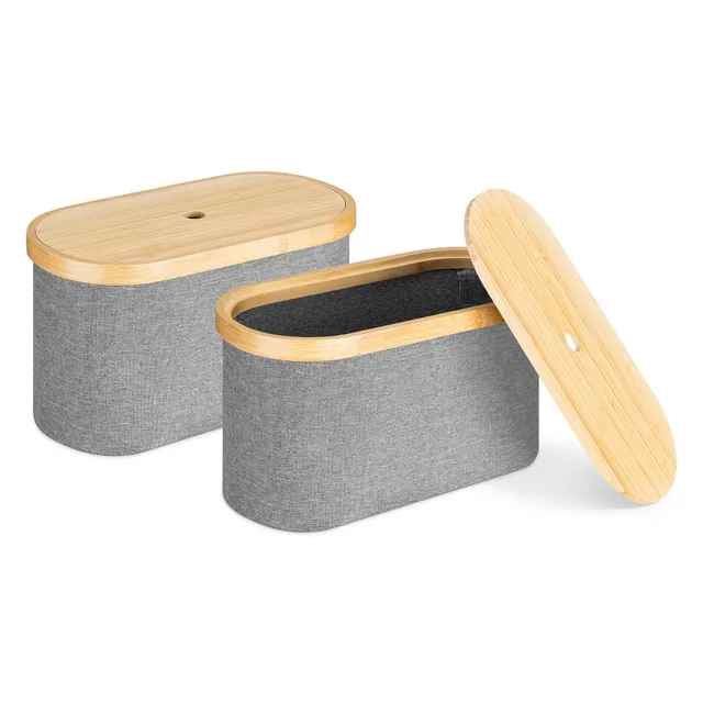 navaris-living-aufbewahrungsbox-stoff-2er-set-mit-bambusdeckel image 1