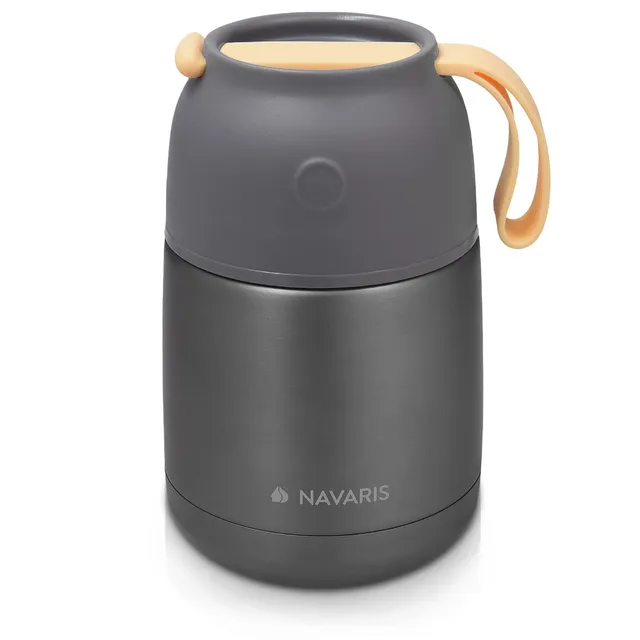 navaris-kitchen-thermobeh-lter-450ml-edelstahl-grau image 1