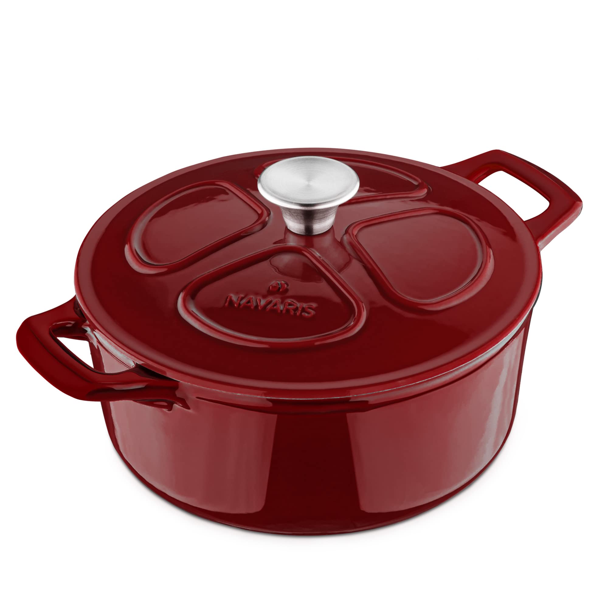 navaris-kitchen-gusseisen-br-ter-3-5l-24cm-topf-dunkelrot image 1