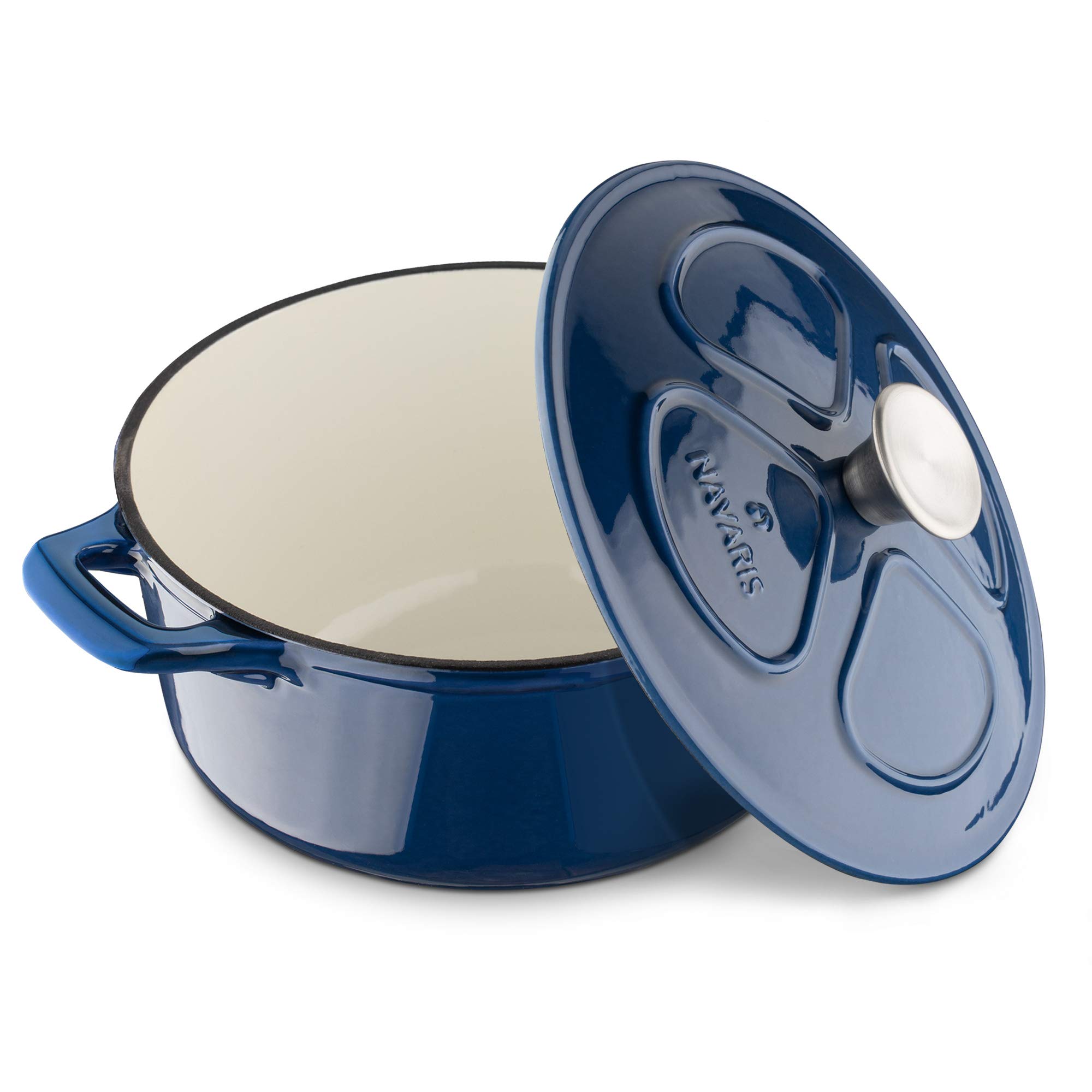 navaris-kitchen-gusseisen-topf-3-5l-24cm-dunkelblau-emaille image 7