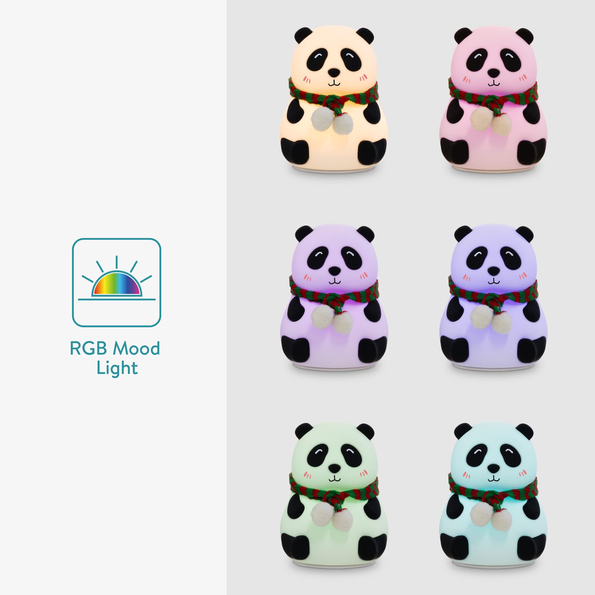 navaris-led-nachtlicht-panda-rgb-silikon-mit-usb-aufladbar image 3