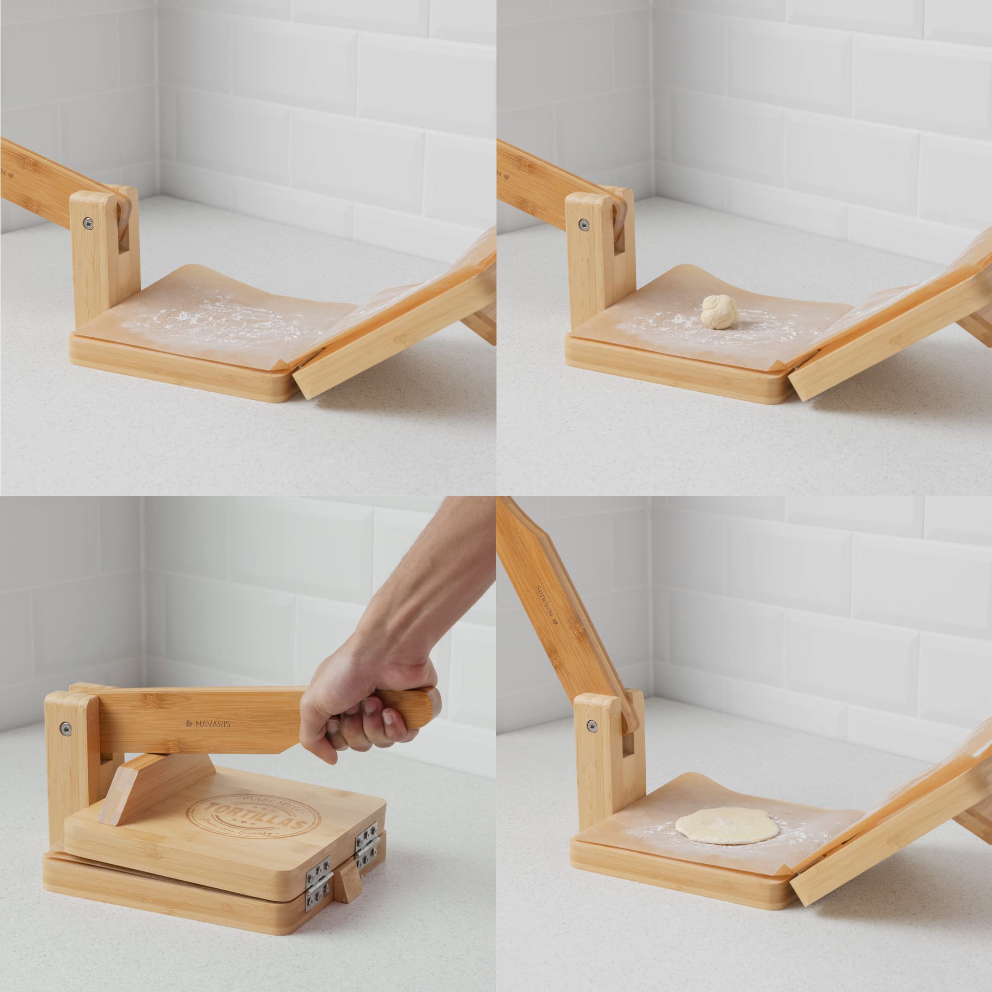 navaris-tortilla-presse-bambus-25cm-teigpresse-f-r-tacos image 4